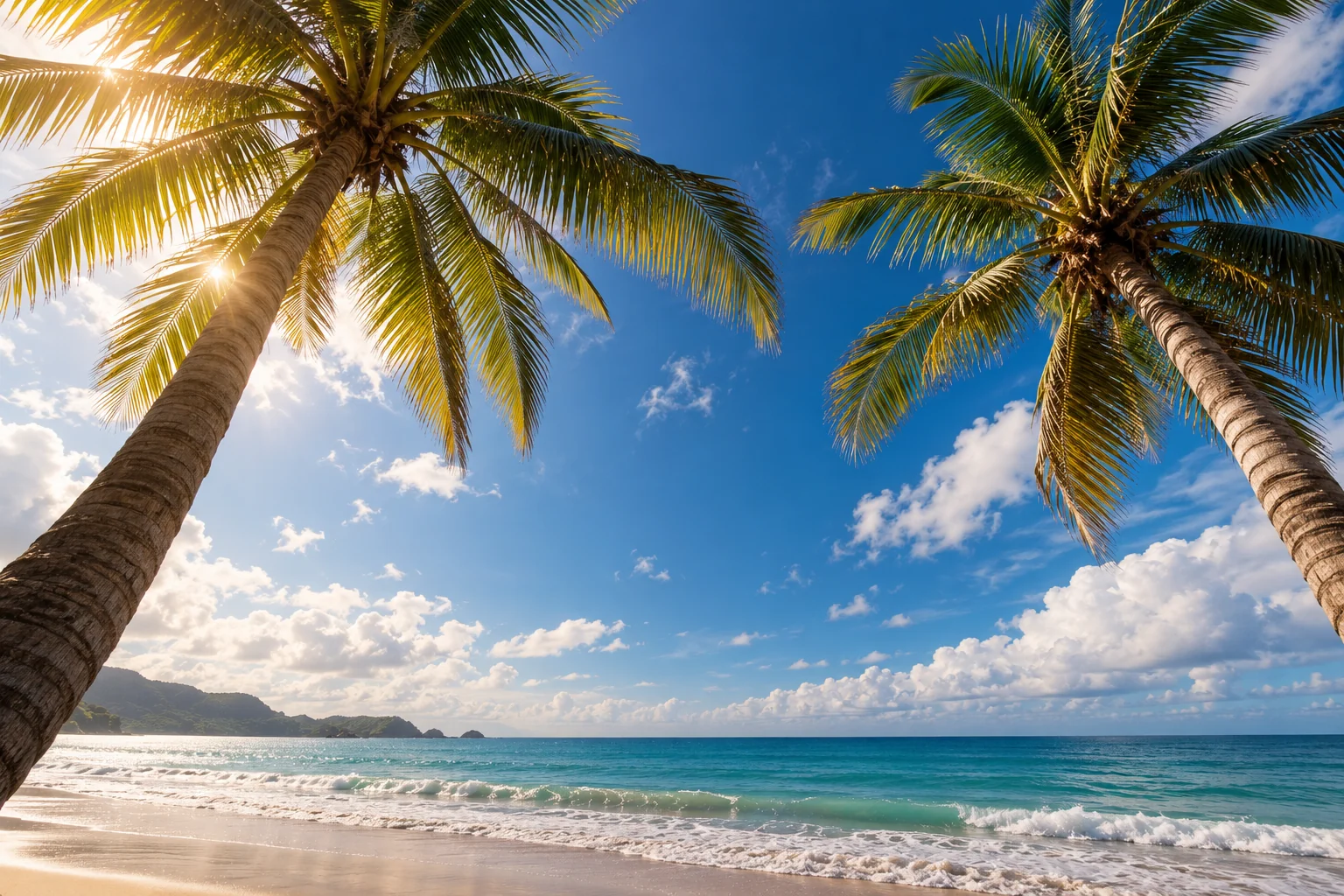 Palmeras y cielo